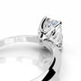 White :: Elegant elongated cushion cut Celestara lab diamond ring IGI certified engagement