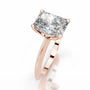 Rose :: Celestara radiant lab grown diamond ring simple elegant solitaire setting