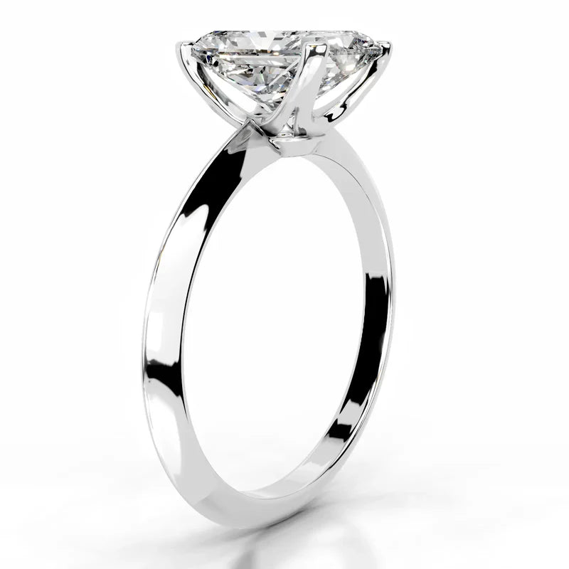 White :: IGI certified Celestara radiant lab grown diamond ring elegant solitaire design