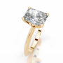 Yellow :: Radiant solitaire engagement ring Celestara lab created diamond IGI certified