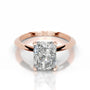 Rose :: Celestara radiant solitaire lab grown diamond ring minimalist engagement jewelry