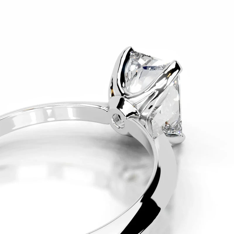 White :: Elegant radiant cut Celestara lab diamond ring IGI certified engagement