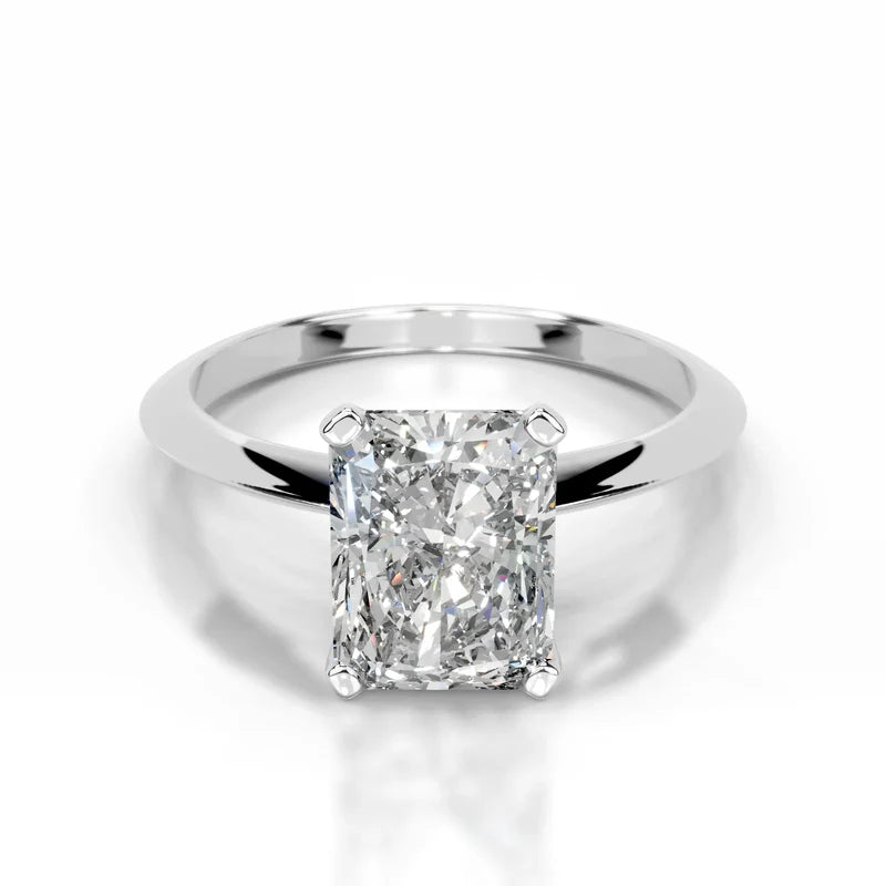 White :: Celestara radiant solitaire lab grown diamond engagement ring IGI certified