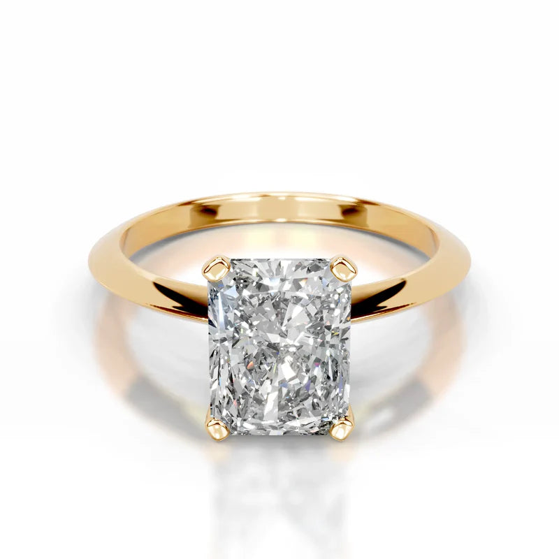 Yellow :: Celestara radiant solitaire lab grown diamond ring premium engagement design