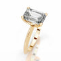 Yellow :: Emerald solitaire engagement ring Celestara lab created diamond IGI certified