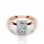 Rose :: Elegant emerald cut Celestara lab diamond ring IGI certified engagement