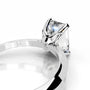 White :: Celestara emerald lab grown diamond engagement ring classic solitaire style
