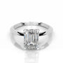White :: Celestara emerald solitaire lab grown diamond engagement ring IGI certified