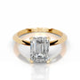 Yellow :: Emerald cut Celestara lab diamond engagement ring IGI certified fine jewelry