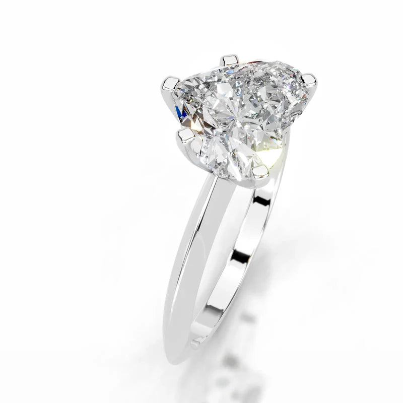 White :: Celestara heart lab grown diamond engagement ring romantic solitaire style