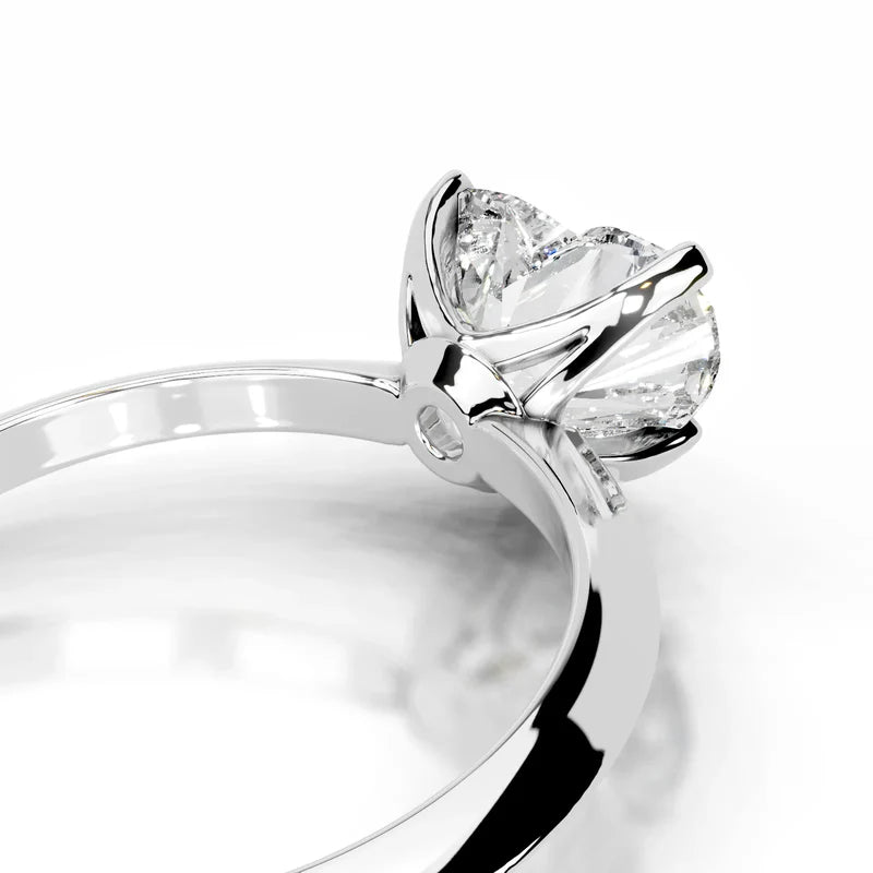 White :: Elegant heart cut Celestara lab diamond ring IGI certified engagement