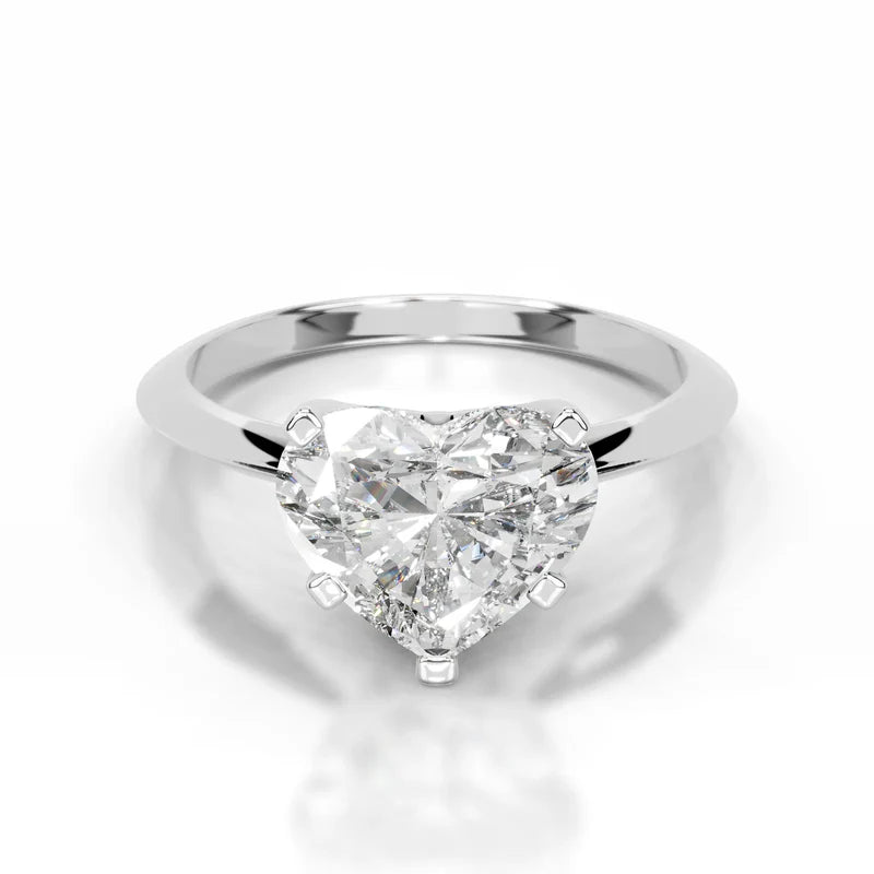 White :: Celestara heart solitaire lab grown diamond engagement ring IGI certified