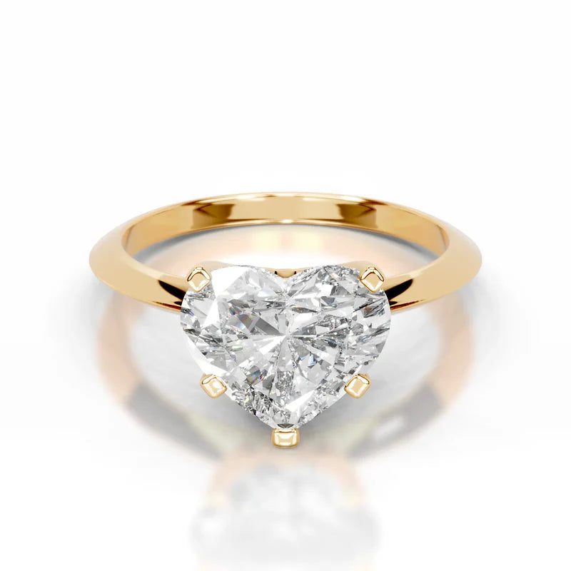 Yellow :: Heart cut Celestara lab diamond engagement ring IGI certified fine jewelry