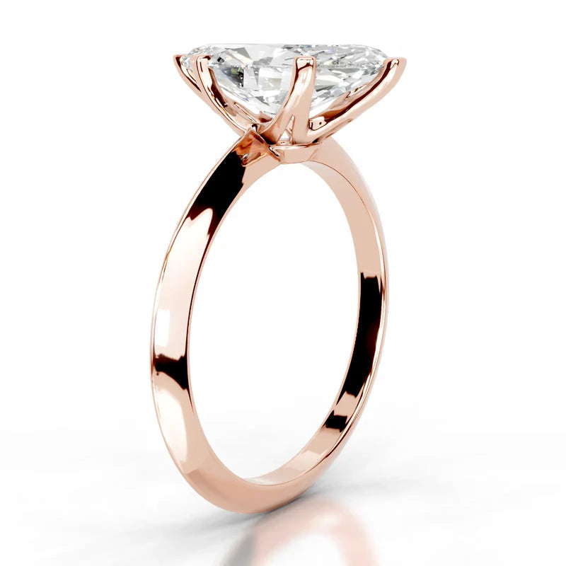 Rose :: Timeless marquise cut Celestara lab grown diamond ring classic engagement