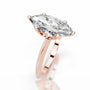 Rose :: Celestara marquise lab grown diamond ring simple elegant solitaire setting