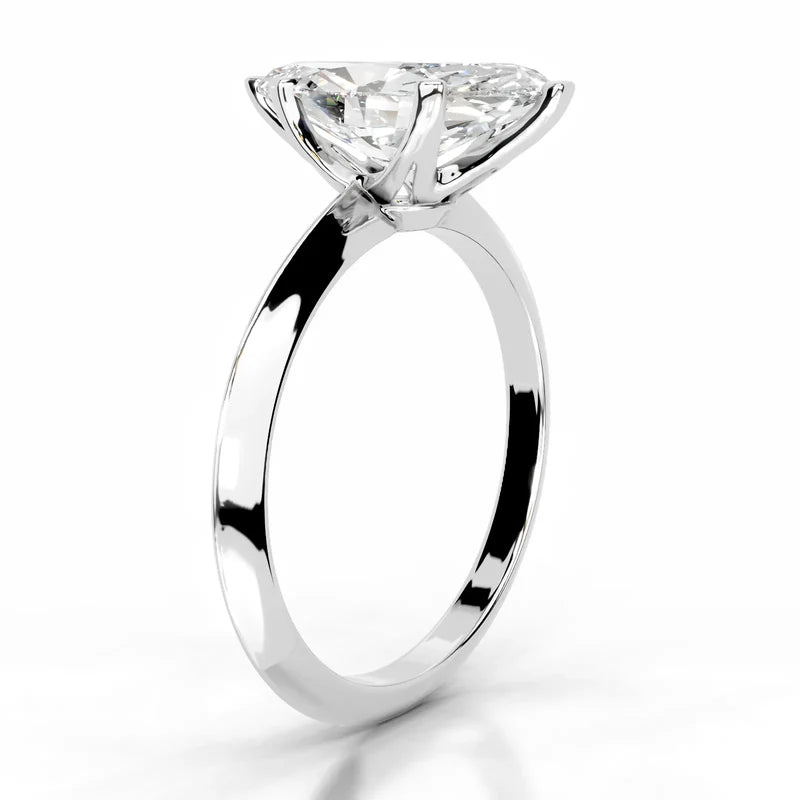 White :: IGI certified Celestara marquise lab grown diamond ring elegant solitaire design