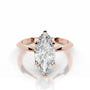 Rose :: Celestara marquise solitaire lab grown diamond ring minimalist engagement jewelry
