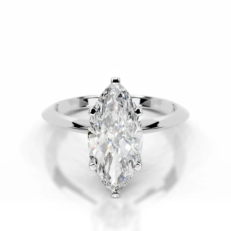 White :: Celestara marquise solitaire lab grown diamond engagement ring IGI certified