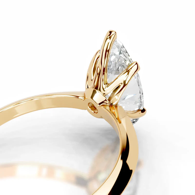 Yellow :: Premium Celestara marquise lab grown diamond ring timeless engagement jewelry