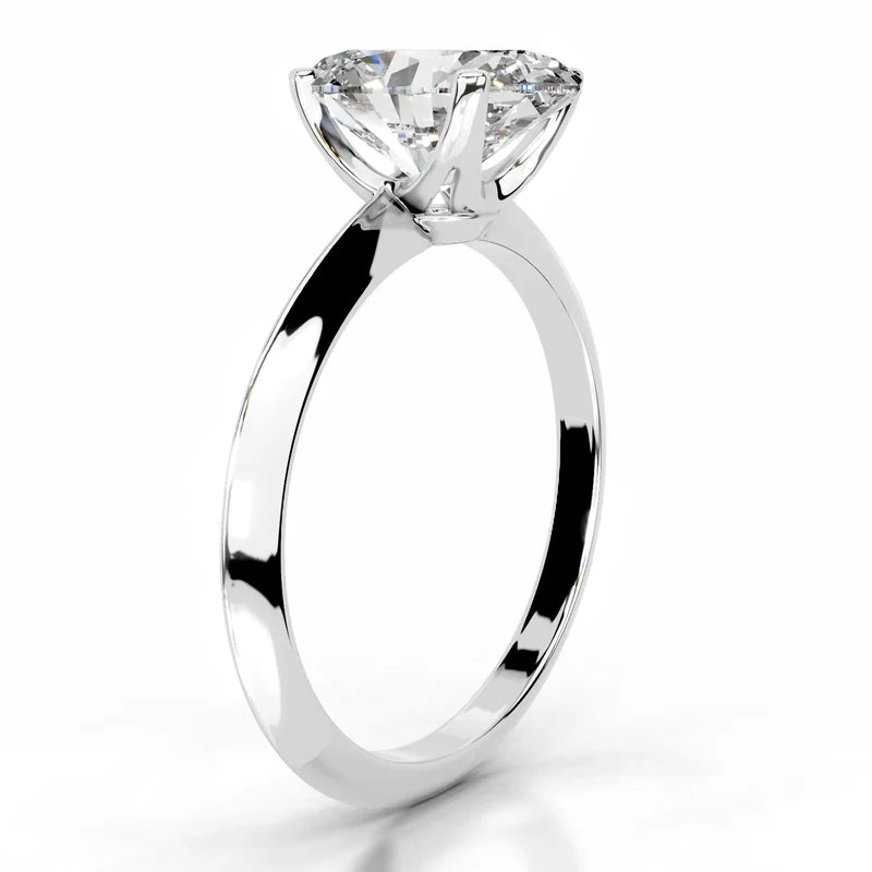 White :: Oval cut lab diamond ring Celestara solitaire IGI certified engagement jewelry