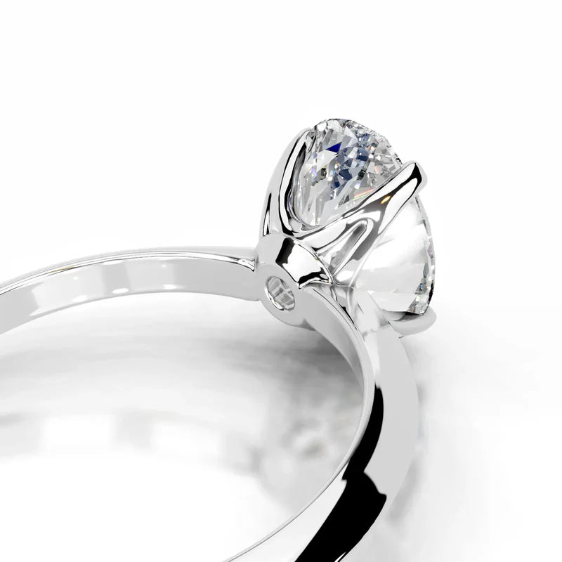 White :: Celestara oval lab grown diamond engagement ring classic solitaire style