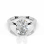White :: Celestara oval solitaire lab grown diamond engagement ring IGI certified
