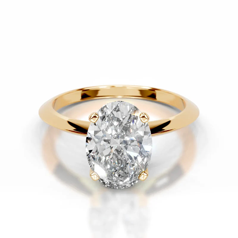 Yellow :: Oval cut Celestara lab diamond engagement ring IGI certified fine jewelry