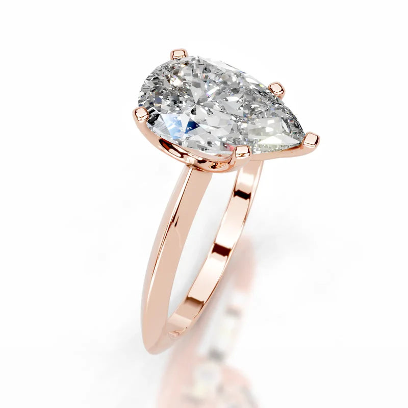 Rose :: Timeless pear cut Celestara lab grown diamond ring classic engagement