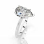 White :: IGI certified Celestara pear lab grown diamond ring elegant solitaire design