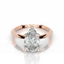 Rose :: Elegant pear cut Celestara lab diamond ring IGI certified engagement