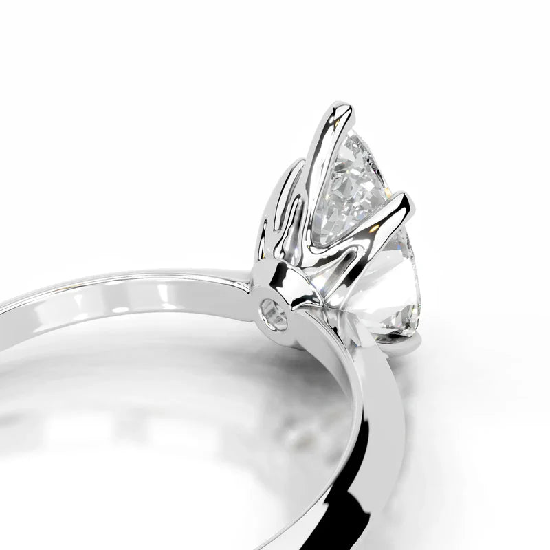 White :: Celestara pear shaped lab grown diamond engagement ring classic solitaire