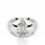 White :: Celestara pear solitaire lab grown diamond engagement ring IGI certified