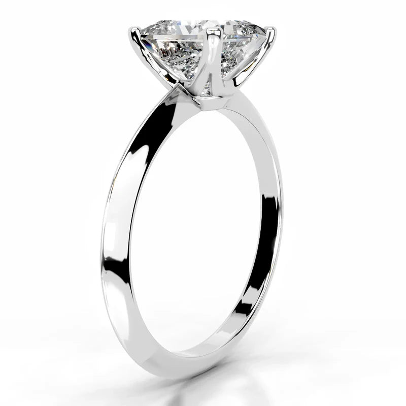 White :: IGI certified Celestara princess lab grown diamond ring elegant solitaire design
