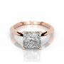 Rose :: Celestara princess solitaire lab grown diamond ring minimalist engagement jewelry