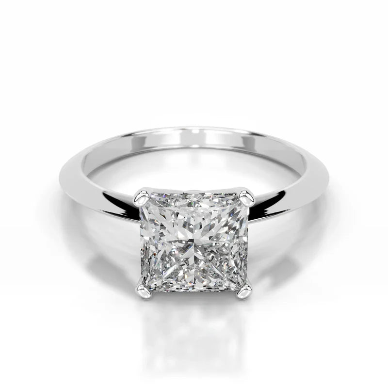 White :: Celestara princess solitaire lab grown diamond engagement ring IGI certified