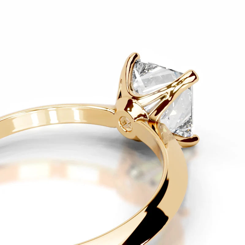 Yellow :: Princess solitaire engagement ring Celestara lab created diamond IGI certified