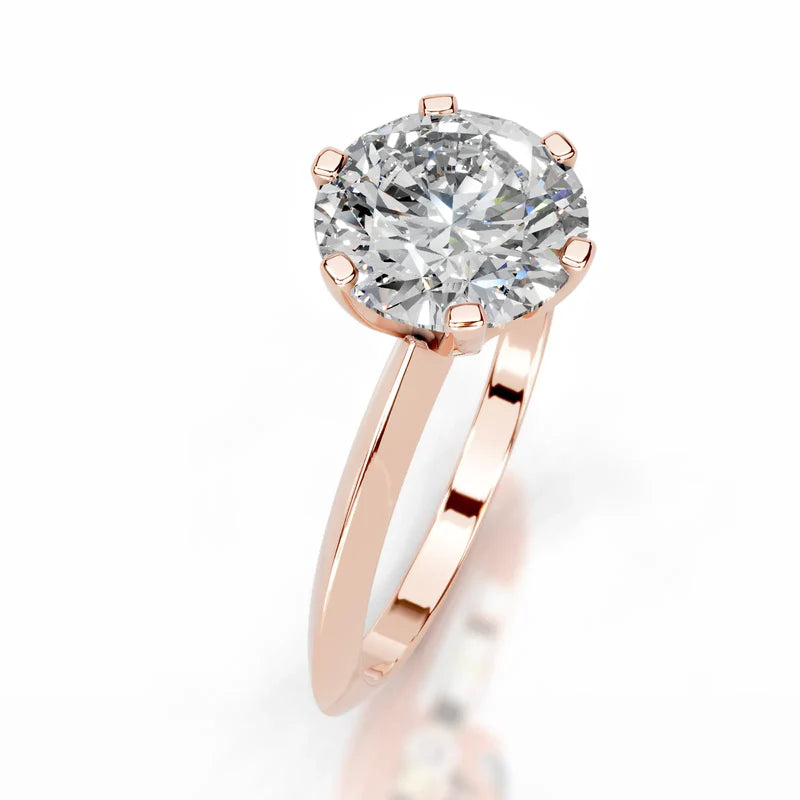 Rose :: Timeless round brilliant lab grown diamond ring E VS1 engagement design