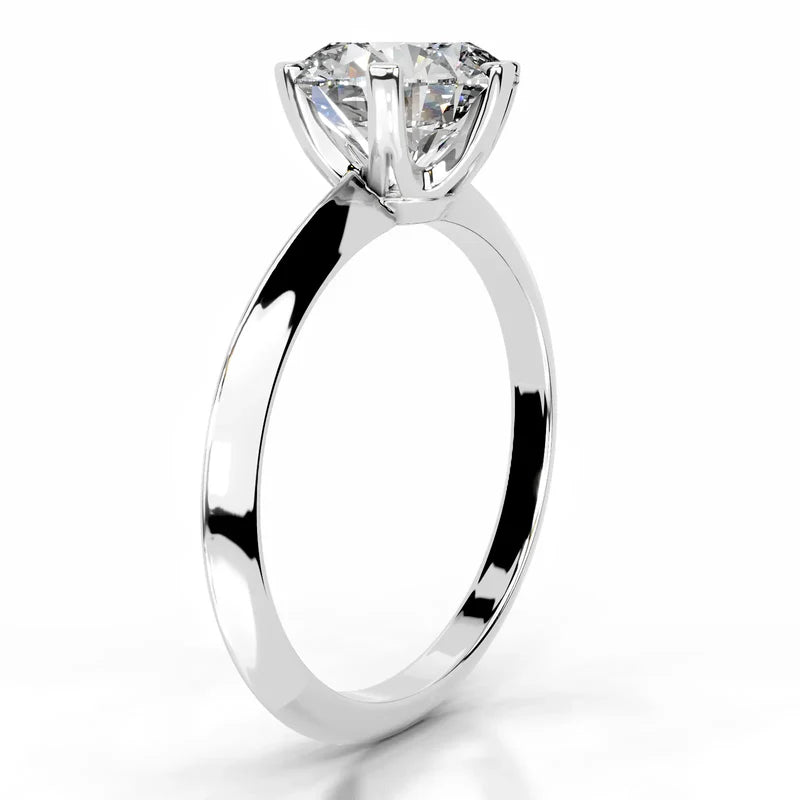White :: Round brilliant lab diamond ring E VS1 clarity IGI certified solitaire