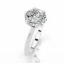 White :: Round cut lab grown diamond engagement ring E VS1 premium solitaire