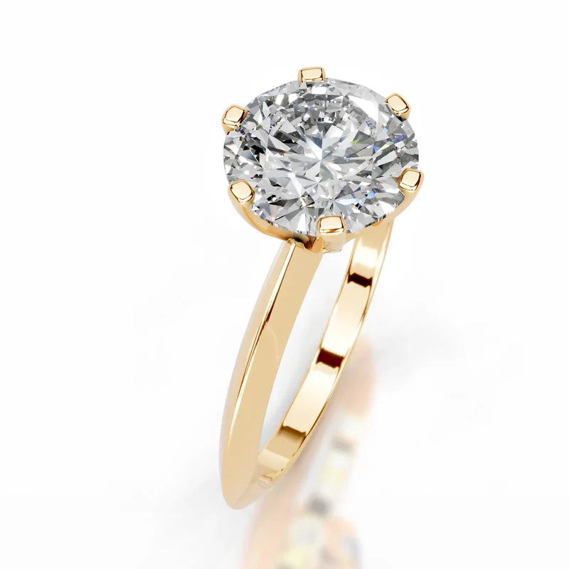 Yellow :: IGI certified round solitaire lab diamond ring E color VS1 clarity premium engagement
