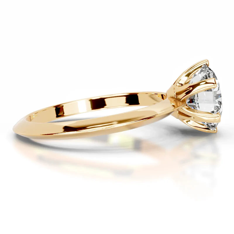 Yellow :: IGI certified round solitaire lab diamond ring E color VS1 clarity premium engagement