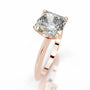 Rose :: Celestara square cushion lab grown diamond ring simple elegant solitaire setting