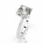 White :: Celestara square cushion lab grown diamond engagement ring classic solitaire style
