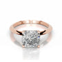 Rose :: Celestara square cushion solitaire lab grown diamond ring minimalist engagement jewelry