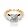 Yellow ::Celestara square cushion solitaire lab grown diamond ring premium engagement design