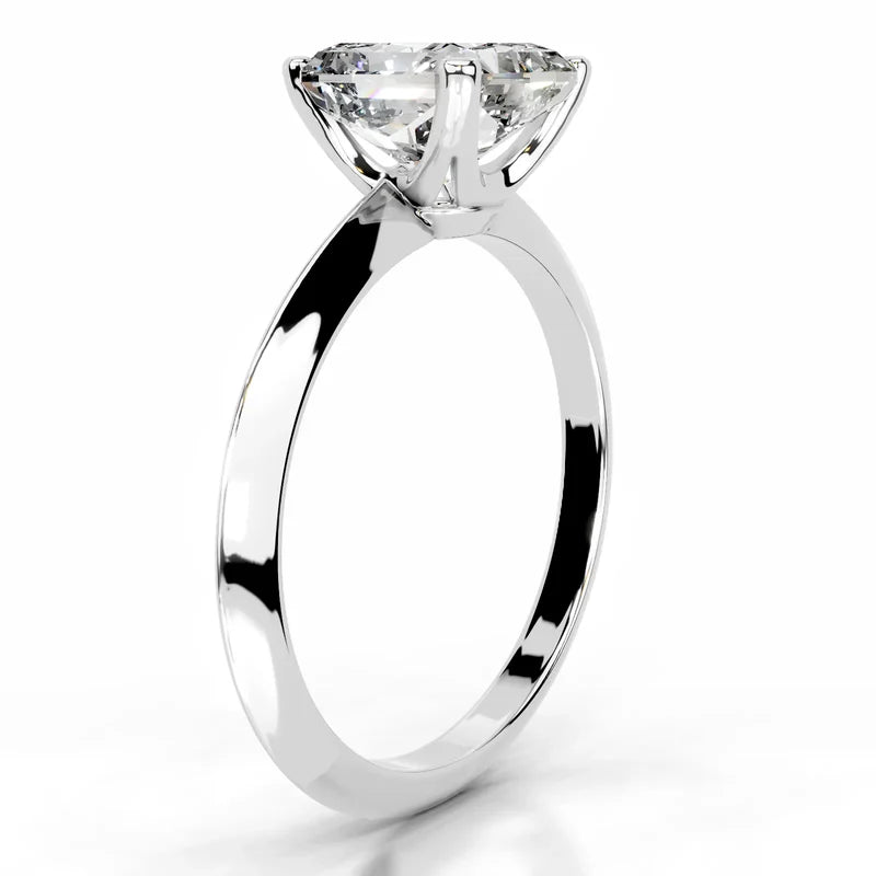 White :: IGI certified Celestara square radiant lab grown diamond ring elegant solitaire