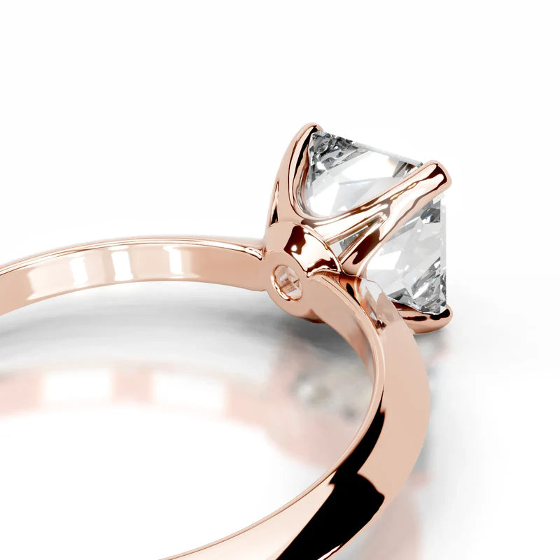 Rose :: Square radiant cut Celestara lab diamond engagement ring IGI certified fine jewelry