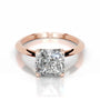 Rose :: Celestara square radiant solitaire lab grown diamond ring minimalist engagement jewelry