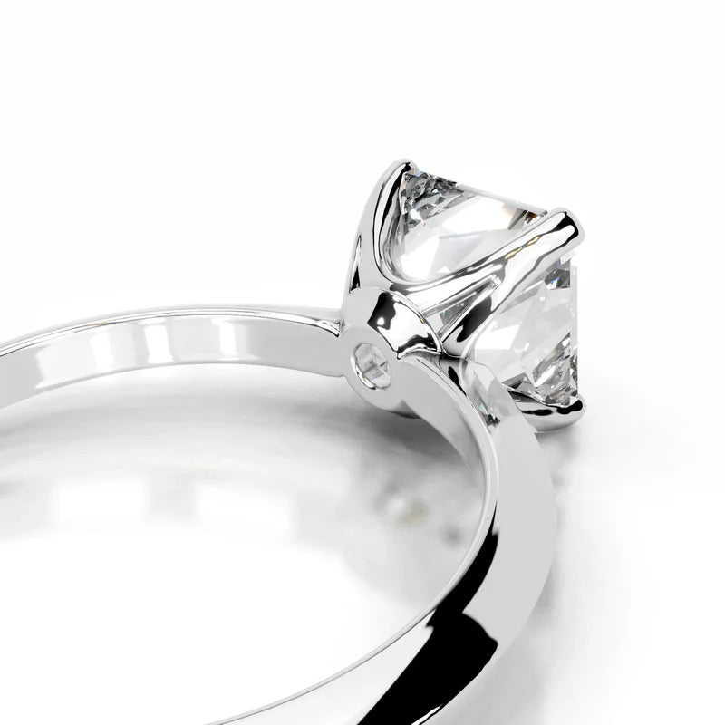 White :: Elegant square radiant cut Celestara lab diamond ring IGI certified engagement