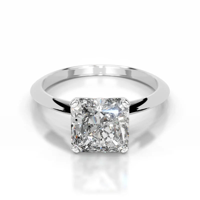 White :: Celestara square radiant solitaire lab grown diamond engagement ring IGI certified